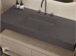 Plan vasque caniveau, sur mesure, Largeur 60 à 200 cm x Profondeur 40 à 60 cm, résine minérale de couleurs ACRYSTONE®, Finition lisse, Livraison Offerte et Rapide.